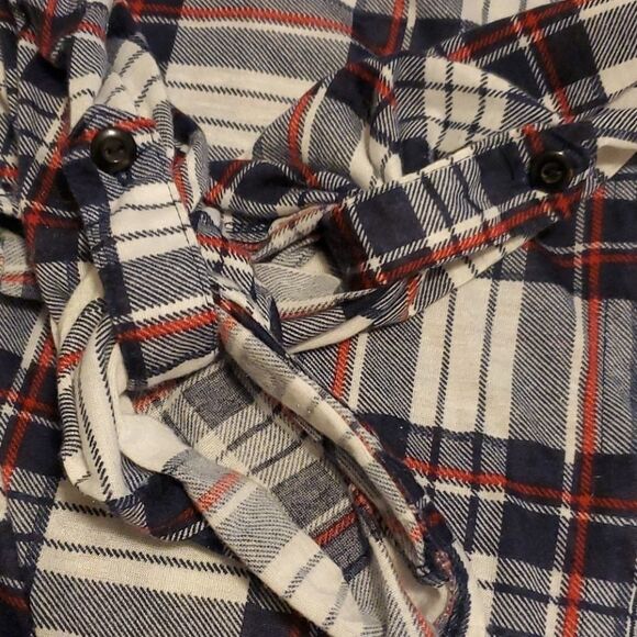  Don't Stop Believing plaid polyester button tunic - Picture 8 of 13